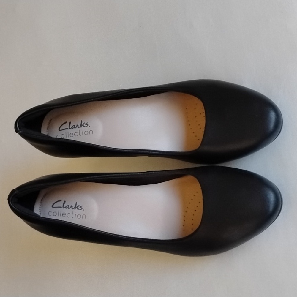 Clarks Collection Ambyr Joy Round Toe Leather Platform Pumps 8.5 Black - Picture 5 of 14